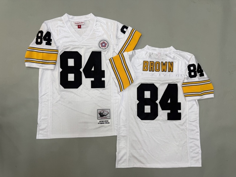 Men 2025 Pittsburgh Steelers #84 Brown white Throwback Limited NFL Jersey style 002->pittsburgh steelers->NFL Jersey